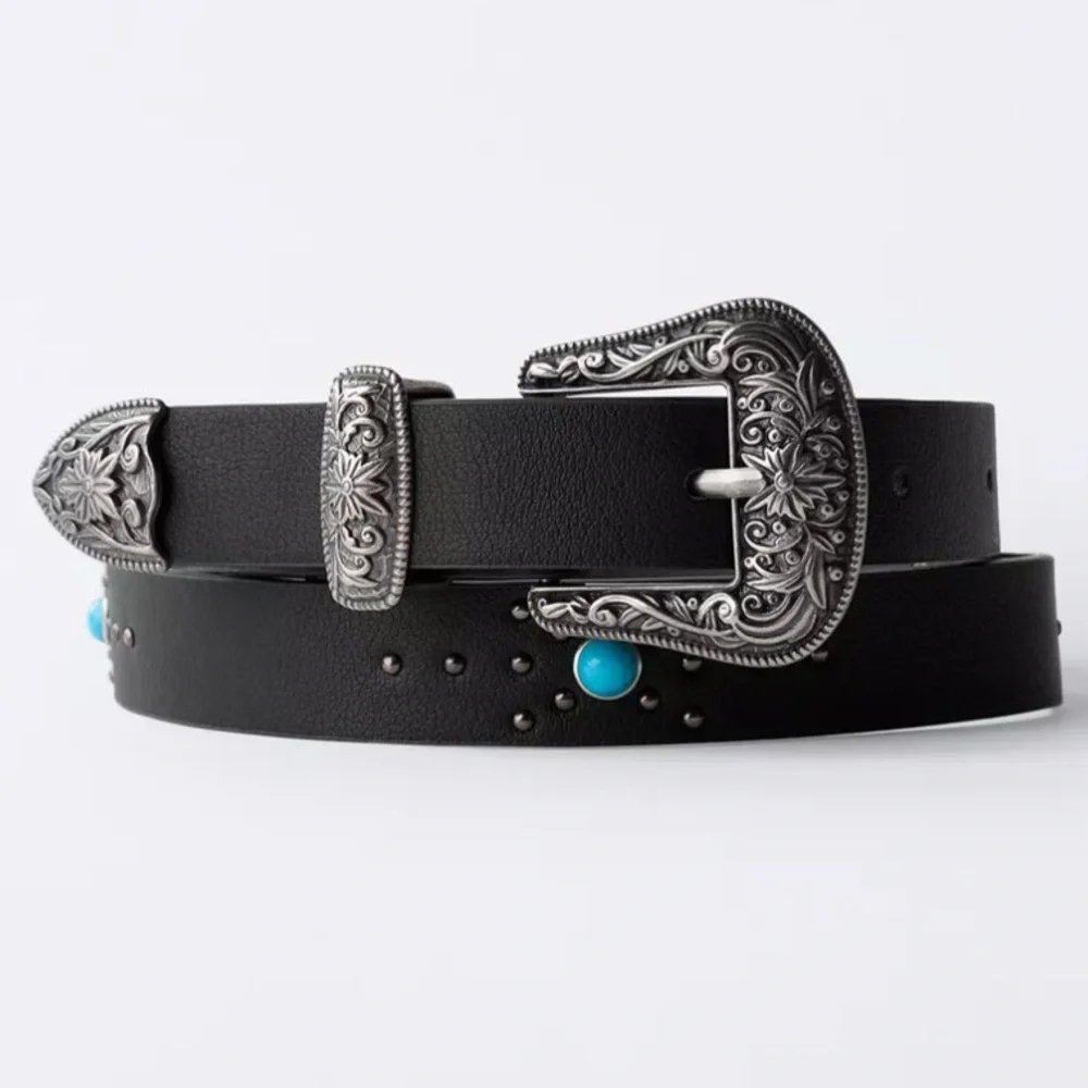 NWT Zara Kids Girls Studded STONE COWBOY BELT Size 10 - 14 Years